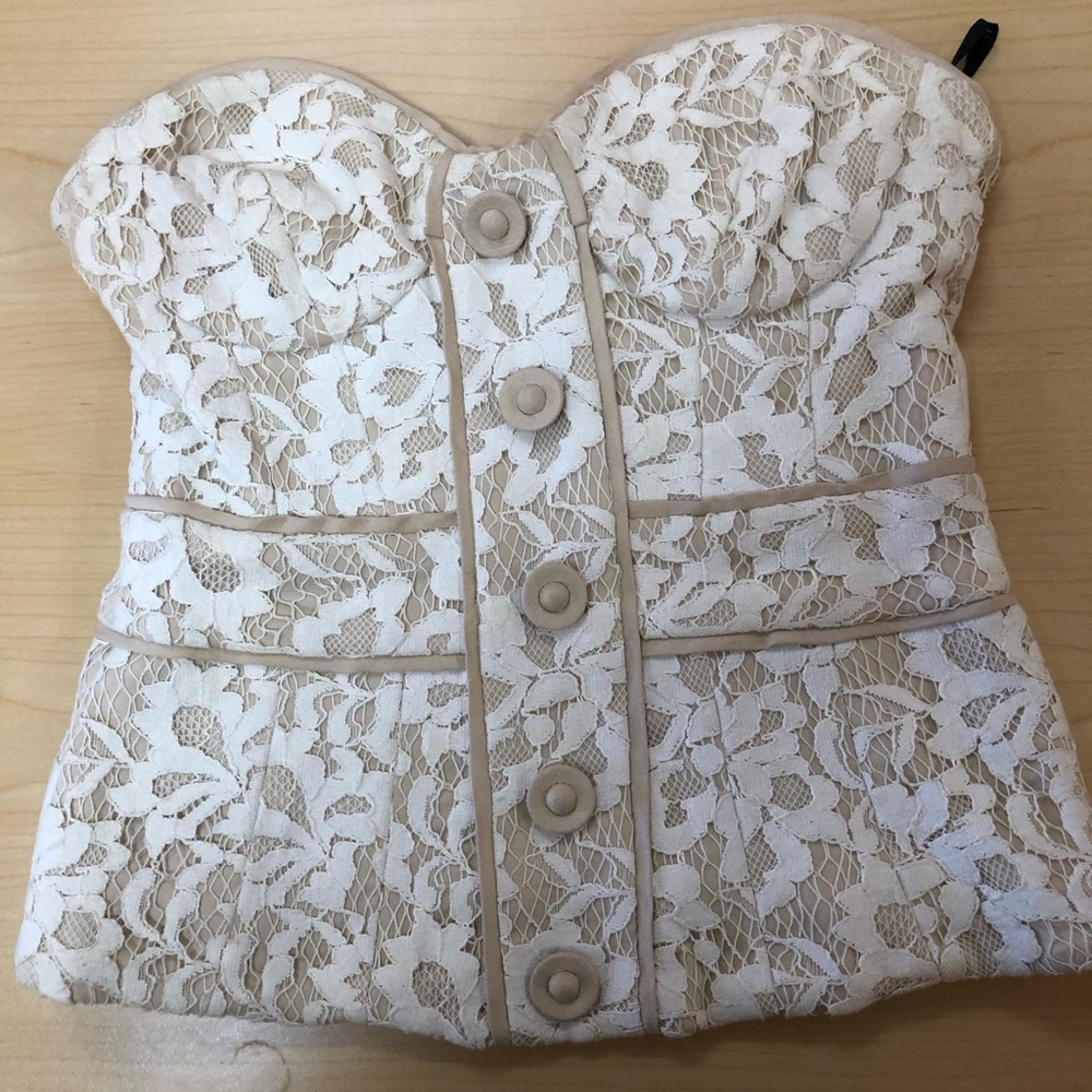 Bebe strapless lace top